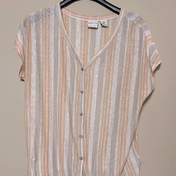 Rachel Zoe 100% Linen Button Down Striped Blouse. Size M. - Picture 3 of 7